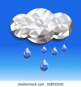 cloud and rain polygon vector illustration eps10