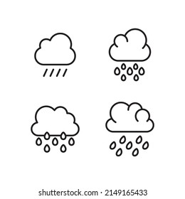 Cloud Rain, Rainy Icon Logo Design Vector Template Illustration