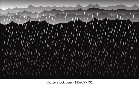 Cloud and rain, rainy season, vector design , illustration.