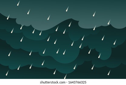 Cloud and rain, rainy season, vector design , illustration.