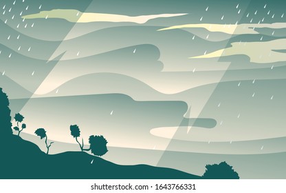 Cloud and rain, rainy season, vector design , illustration.