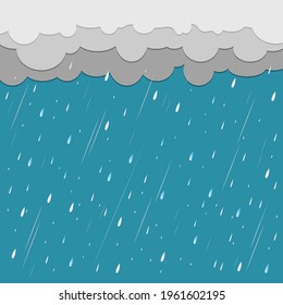 Cloud and rain, rainy season, vector design, illustration.