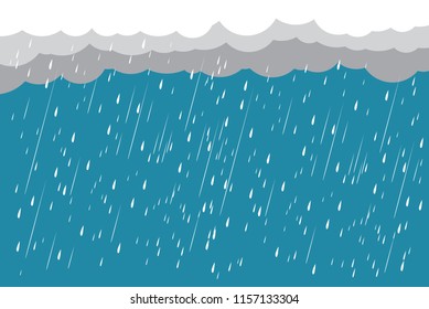 Облако и дождь, сезон дождей, векторный дизайн, иллюстрация.