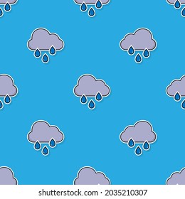 Cloud rain seamless pattern. Vector illustration.