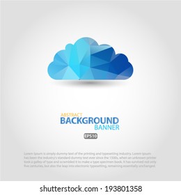 Cloud and rain silhouette blue polygon. Vector illustration EPS10