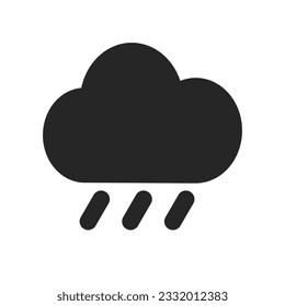 Cloud and rain silhouette icon. Bad weather. Vector.