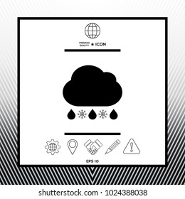 Cloud rain snow icon