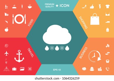 Cloud rain snow icon
