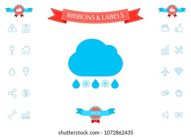 Cloud rain snow icon