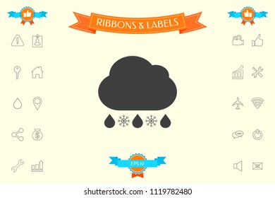Cloud rain snow icon
