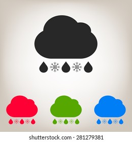 Cloud rain snow icon