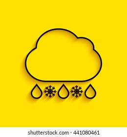 Cloud rain snow icon