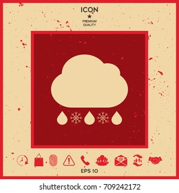Cloud rain snow icon