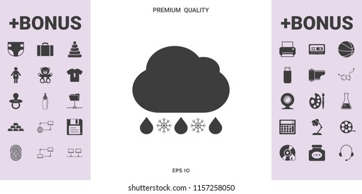 Cloud rain snow icon - graphic elements for your design