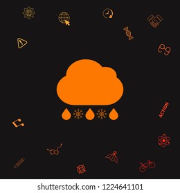 Cloud rain snow icon. Graphic elements for your design