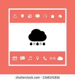 Cloud rain snow icon. Graphic elements for your design
