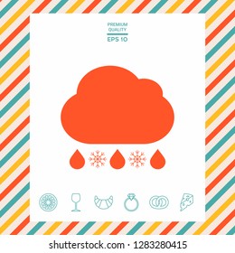 Cloud rain snow icon. Graphic elements for your design