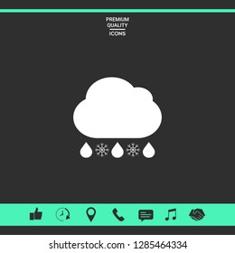 Cloud rain snow icon. Graphic elements for your design
