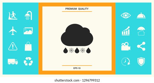 Cloud rain snow icon. Graphic elements for your design