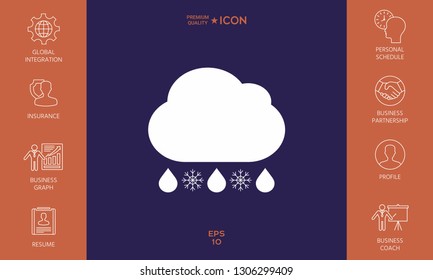 Cloud rain snow icon. Graphic elements for your design