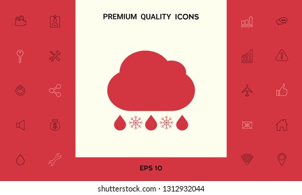 Cloud rain snow icon. Graphic elements for your design