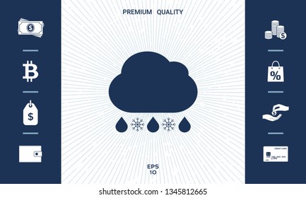 Cloud rain snow icon. Graphic elements for your design