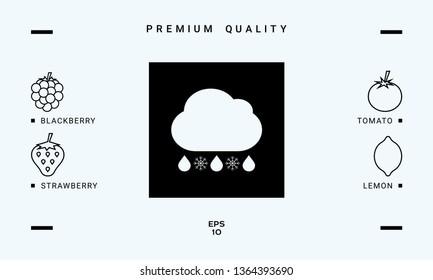 Cloud rain snow icon. Graphic elements for your design