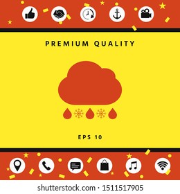 Cloud rain snow icon. Graphic elements for your design