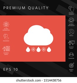 Cloud rain snow icon. Graphic elements for your design