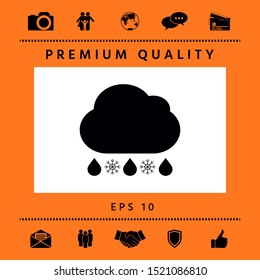 Cloud rain snow icon. Graphic elements for your design