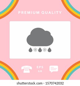 Cloud rain snow icon. Graphic elements for your design