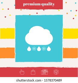 Cloud rain snow icon. Graphic elements for your design