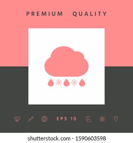 Cloud rain snow icon. Graphic elements for your design