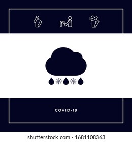 Icono de nieve de lluvia nubosa. Elementos gráficos para el diseño