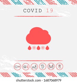 Icono de nieve de lluvia nubosa. Elementos gráficos para el diseño