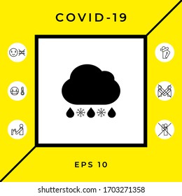 Cloud rain snow icon. Graphic elements for your design