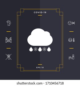 Cloud rain snow icon. Graphic elements for your design