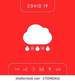 Cloud rain snow icon. Graphic elements for your design