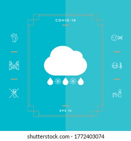 Cloud rain snow icon. Graphic elements for your design
