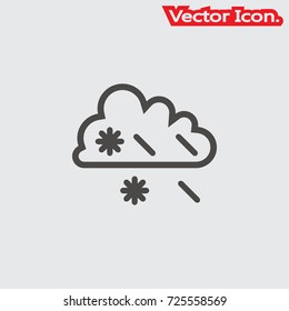 Cloud, rain, snow icon isolated sign symbol and flat style for app, web and digital design. Vector illustration.