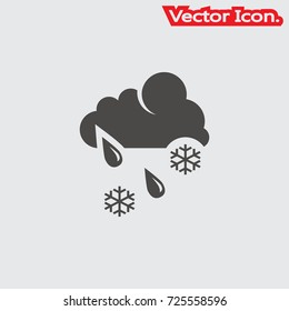 Cloud, rain, snow icon isolated sign symbol and flat style for app, web and digital design. Vector illustration.