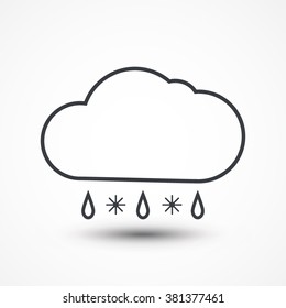 Cloud rain snow icon weather