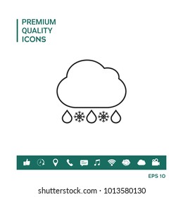 Cloud rain snow line icon
