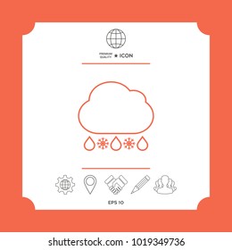 Cloud rain snow line icon. Element for your design