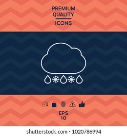 Cloud rain snow line icon
