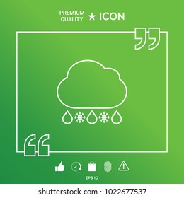 Cloud rain snow line icon