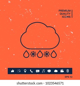 Cloud rain snow line icon