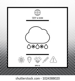 Cloud rain snow line icon