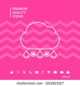 Cloud rain snow line icon