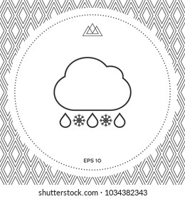 Cloud rain snow line icon